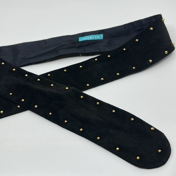 Jocelyn Black Suede With Goldtone Studs Wrap Belt main image 4